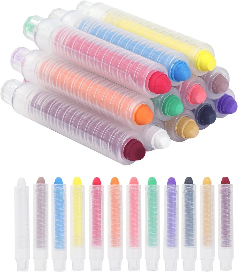 DODHEG Dustless Chalk, Colored Chalk, for Painting, Blackboard Writing, Office 12 Pcs Color 1 - Image 1